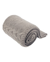 Koc dzianinowy z wełną 150x200 cm – AREZZO TAUPE