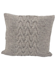 Poszewka dzianinowa na poduszkę z wełną 45x45 cm – AREZZO TAUPE