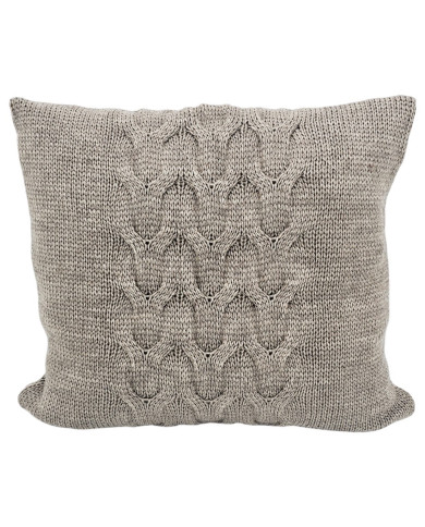 Poszewka dzianinowa na poduszkę z wełną 45x45 cm – AREZZO TAUPE