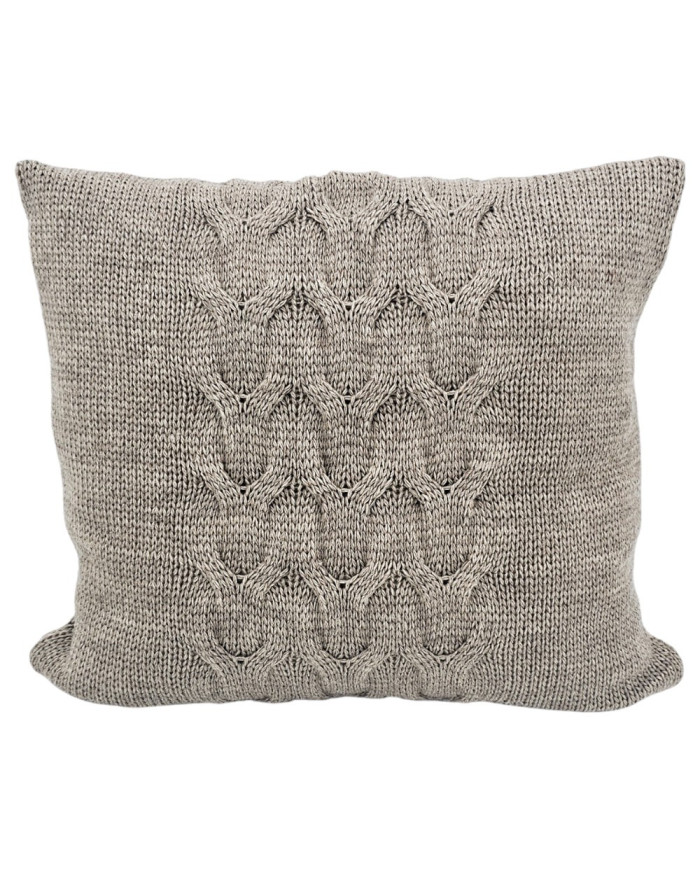 Poszewka dzianinowa na poduszkę z wełną 45x45 cm – AREZZO TAUPE