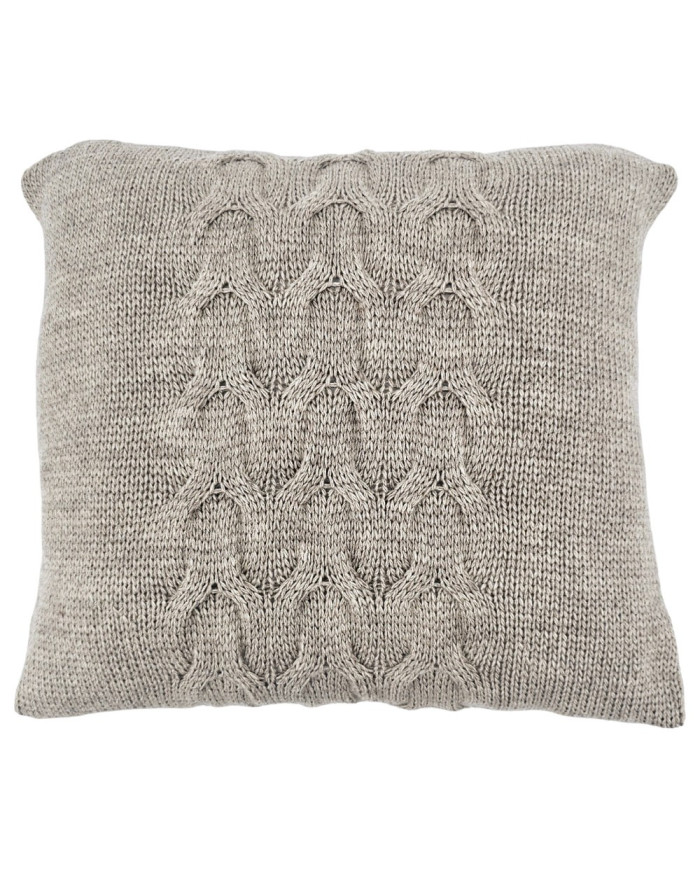 Poszewka dzianinowa na poduszkę z wełną 45x45 cm – AREZZO TAUPE