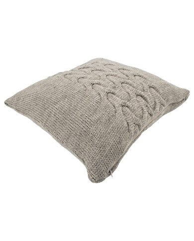 Poszewka dzianinowa na poduszkę z wełną 45x45 cm – AREZZO TAUPE