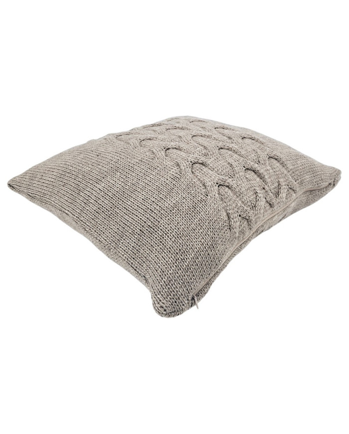 Poszewka dzianinowa na poduszkę z wełną 45x45 cm – AREZZO TAUPE