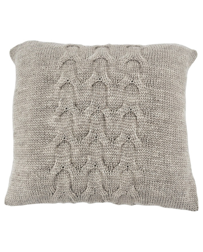 Poszewka dzianinowa na poduszkę z wełną 45x45 cm – AREZZO TAUPE