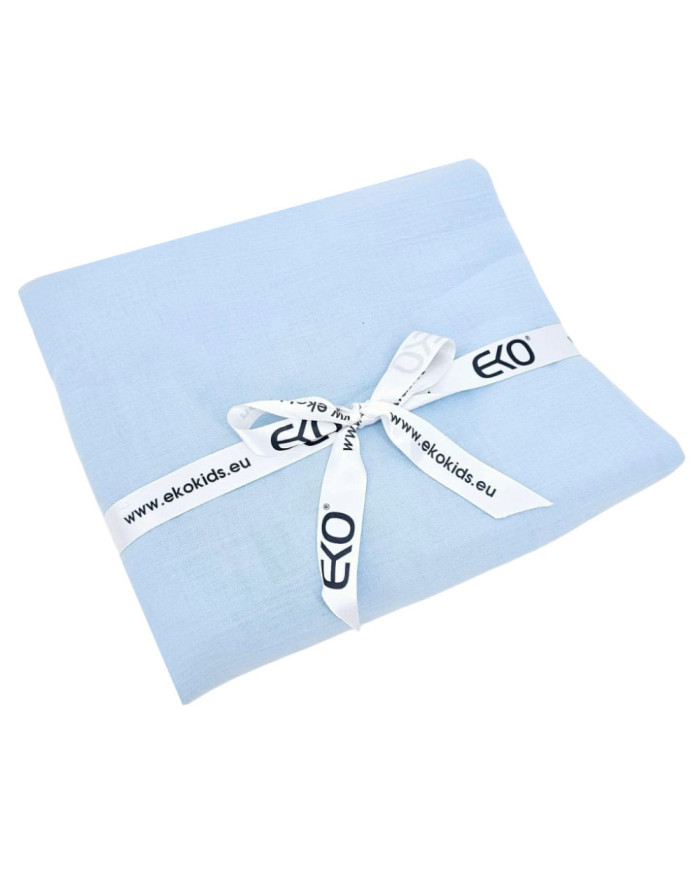 Prześcieradło Muślinowe z gumką 120x200x30 cm BŁĘKIT