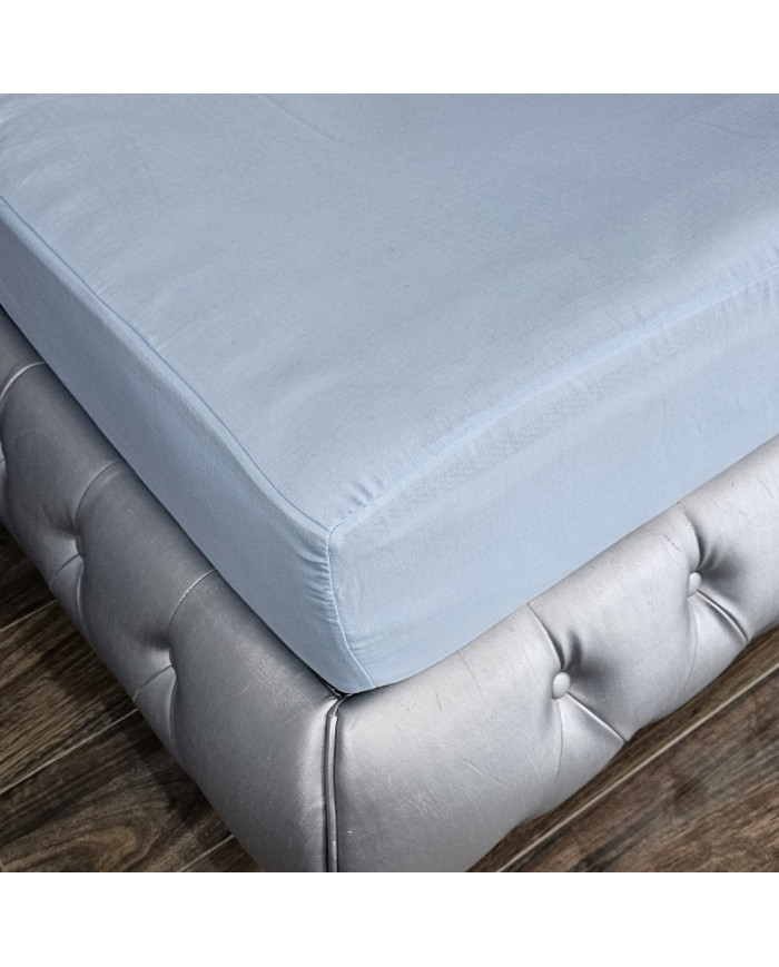 Prześcieradło Muślinowe z gumką 120x200x30 cm BŁĘKIT