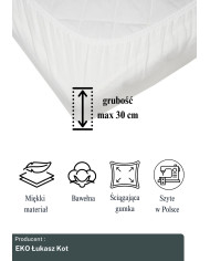 Muslin sheet with elastic band 120x200x30 cm LATTE