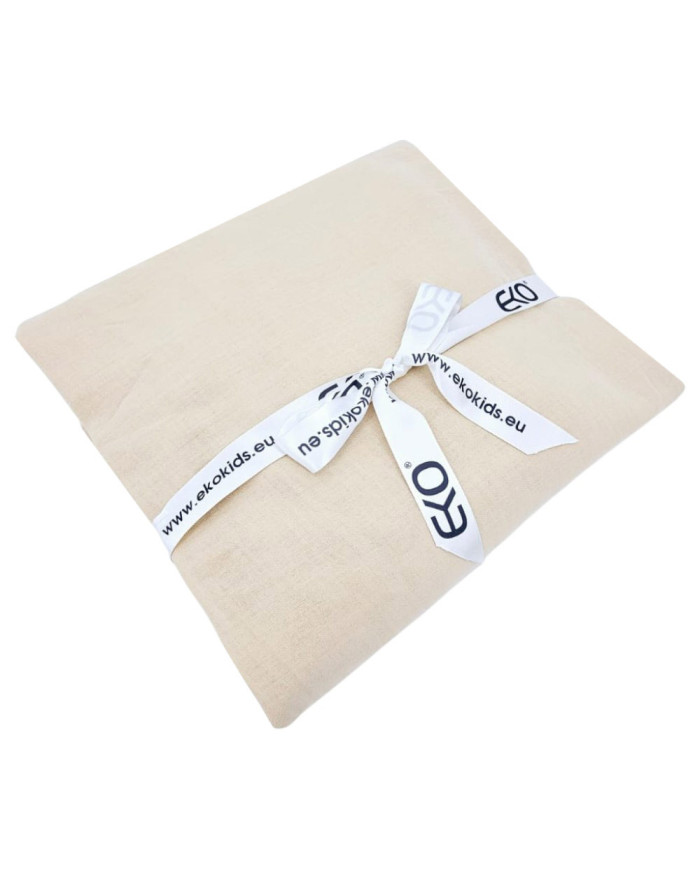 Muslin sheet with elastic band 120x200x30 cm LATTE