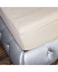 Muslin sheet with elastic band 120x200x30 cm LATTE