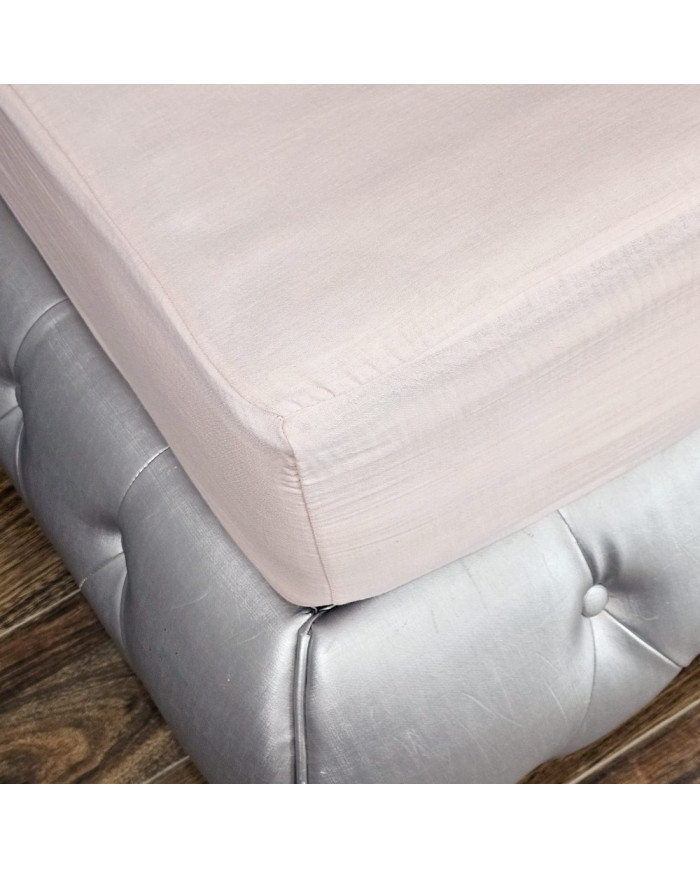 Prześcieradło Muślinowe z gumką 120x200x30 cm PUDROWY RÓŻ