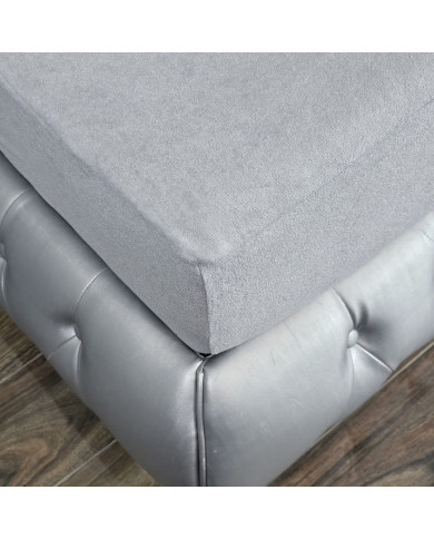 Prześcieradło Frotte z gumką 160x200x30 cm JASNY SZARY