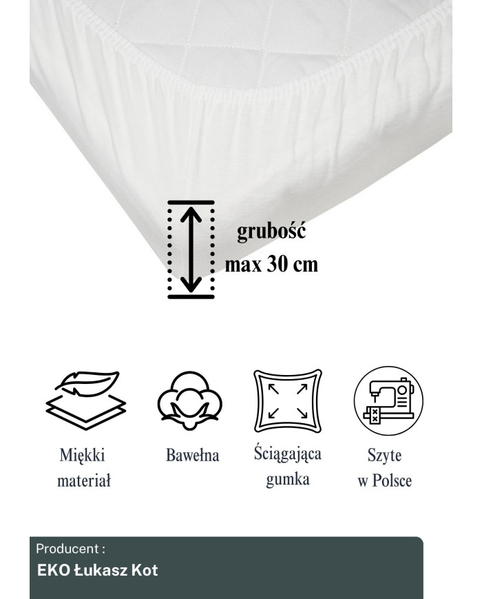 Terry sheet with elastic 200x220x30 cm PALE GREY