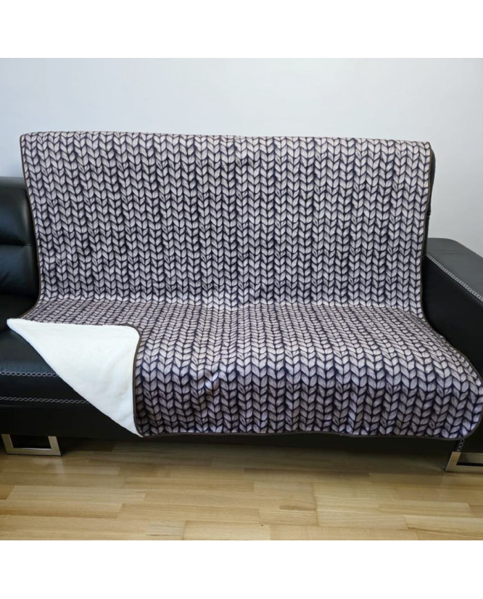 Narzuta drukowana 160x200 cm KNITT BROWN