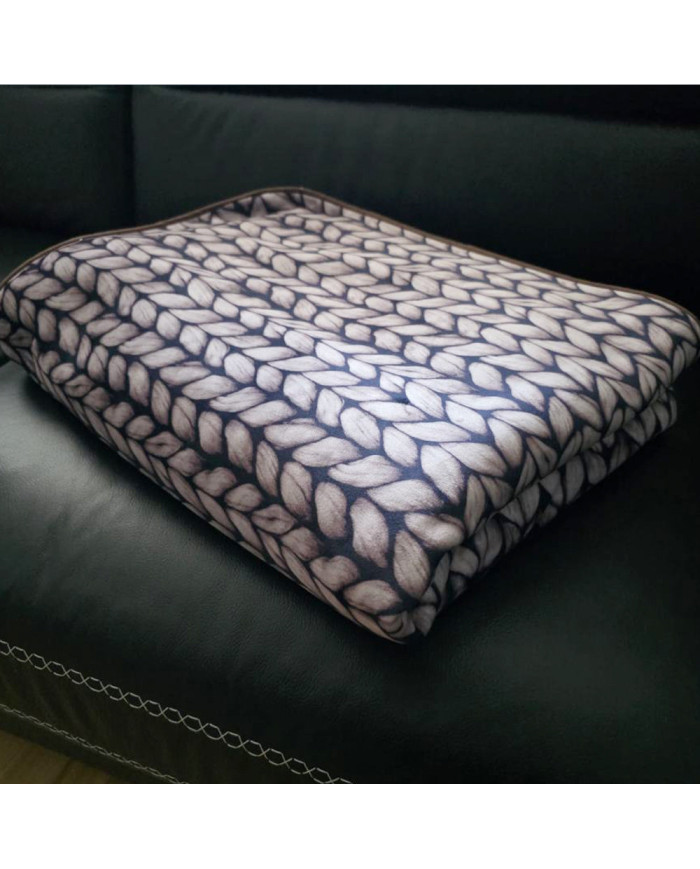 Narzuta drukowana 160x200 cm KNITT BROWN