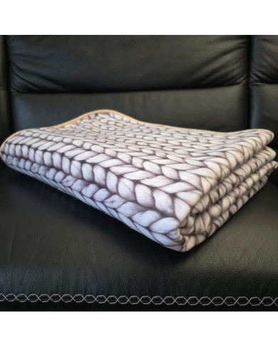 Narzuta drukowana 160x200 cm KNITT BEIGE