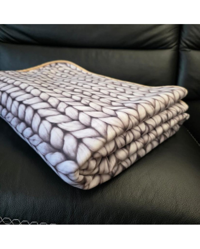Narzuta drukowana 160x200 cm KNITT BEIGE