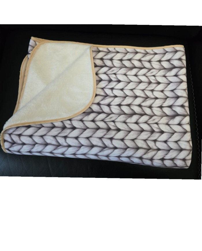 Narzuta drukowana 160x200 cm KNITT BEIGE