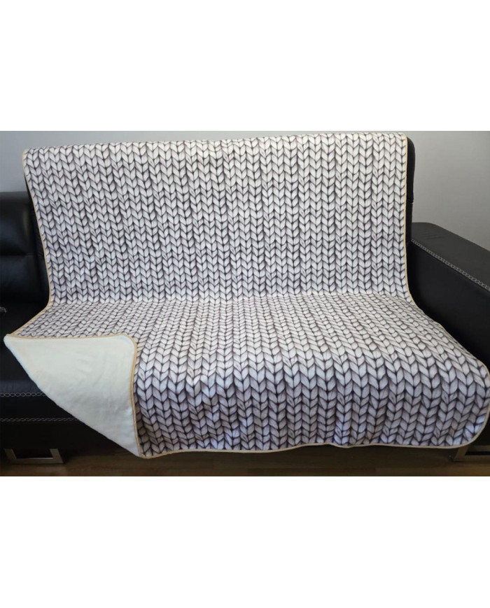Narzuta drukowana 160x200 cm KNITT BEIGE